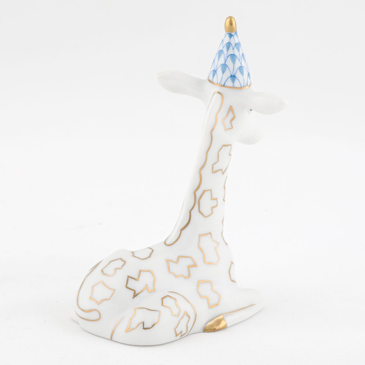 Herend Party Giraffe Figurine – Blue, alternate view