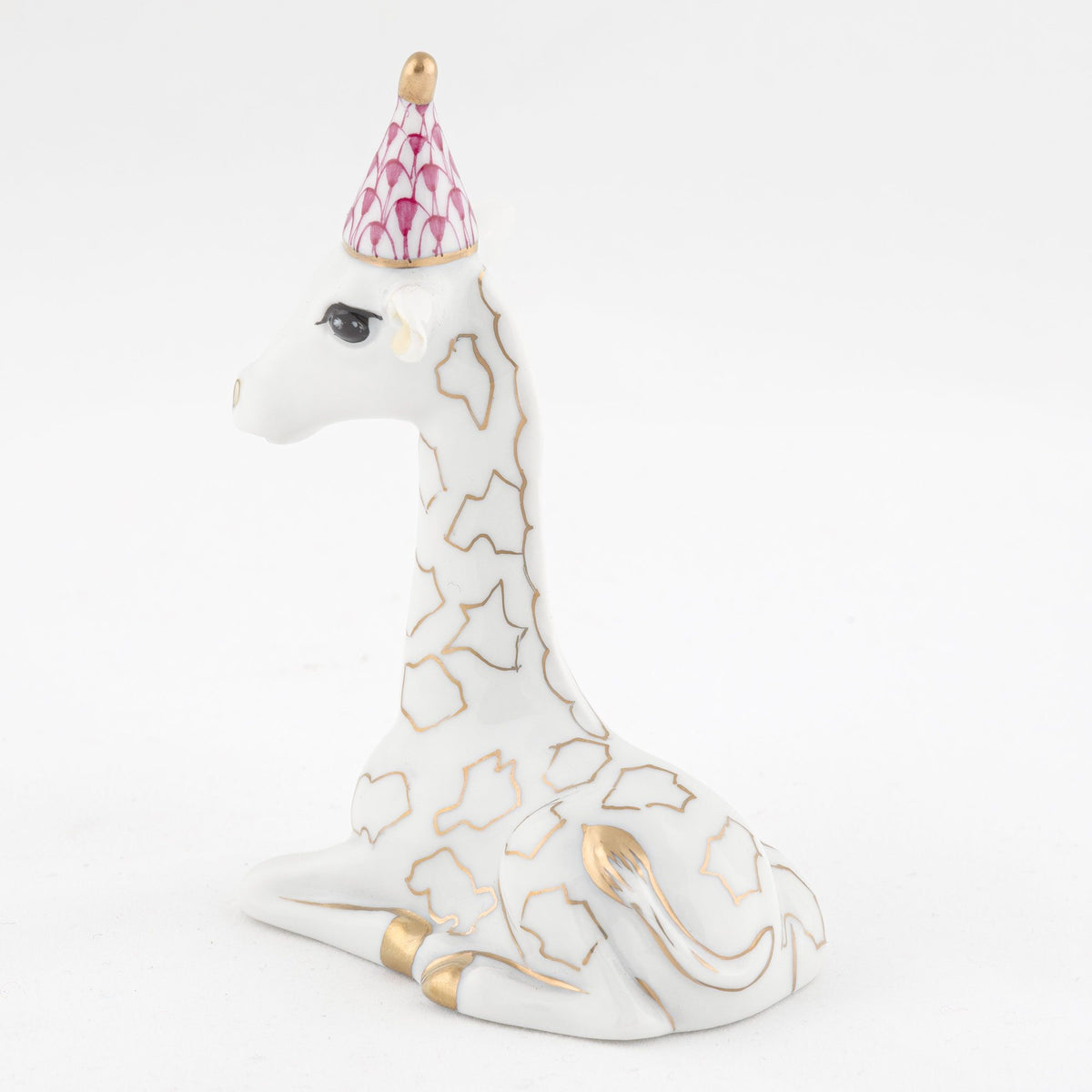 Herend Party Giraffe Figurine – Raspberry, alternate view