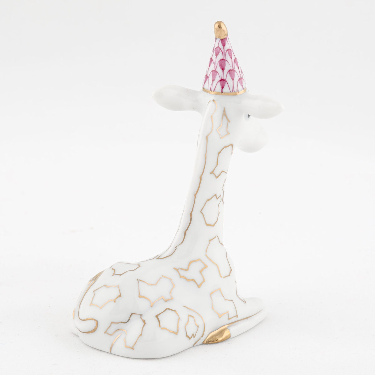 Herend Party Giraffe Figurine – Raspberry, alternate view