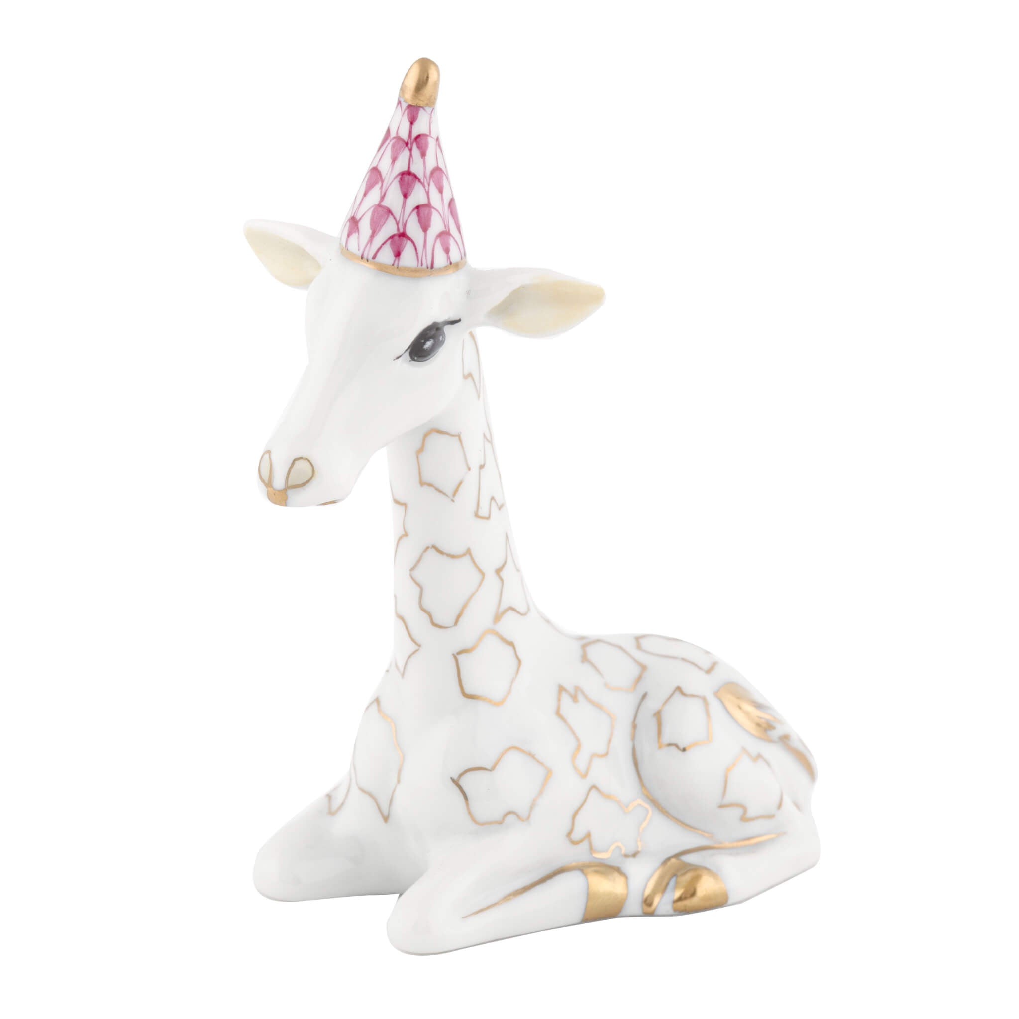 Herend Party Giraffe in Raspberry