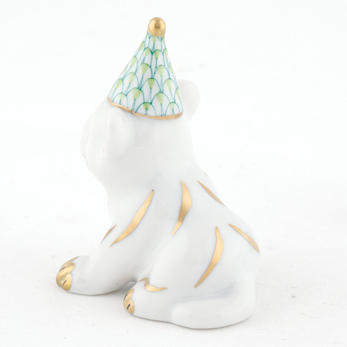 Herend Party Tiger Figurine – Key Lime, alternate view