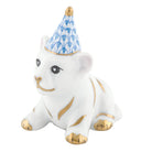 Herend Party Tiger Figurine porcelain figurine painted in the Blue fishnet pattern