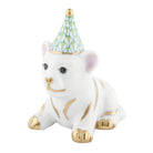 Herend Party Tiger Figurine porcelain figurine painted in the Key Lime fishnet pattern