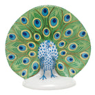 Hand-painted Herend Peacock Figurine in fine porcelain, 4.25in H, on a white background