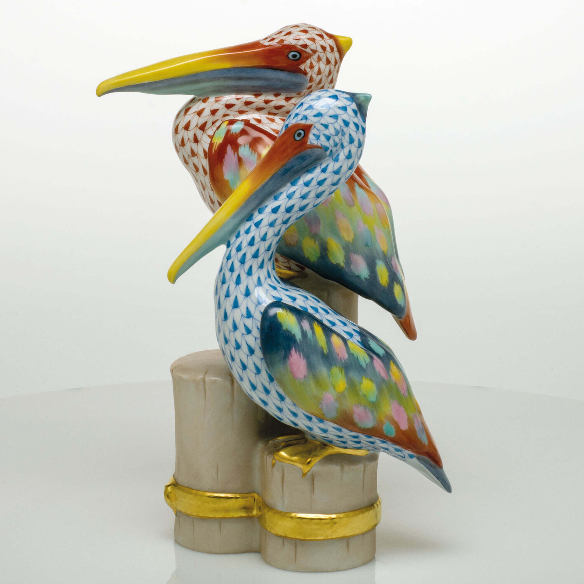 Herend Pelicans on Pier Figurine — additional view
