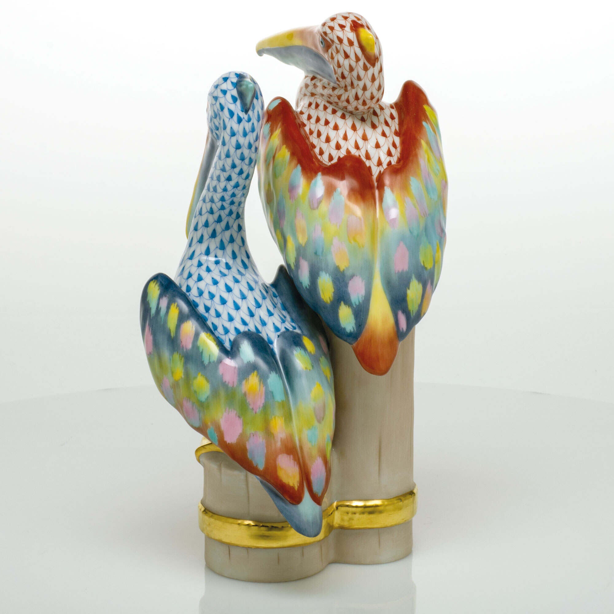 Herend Pelicans on Pier Figurine — additional view