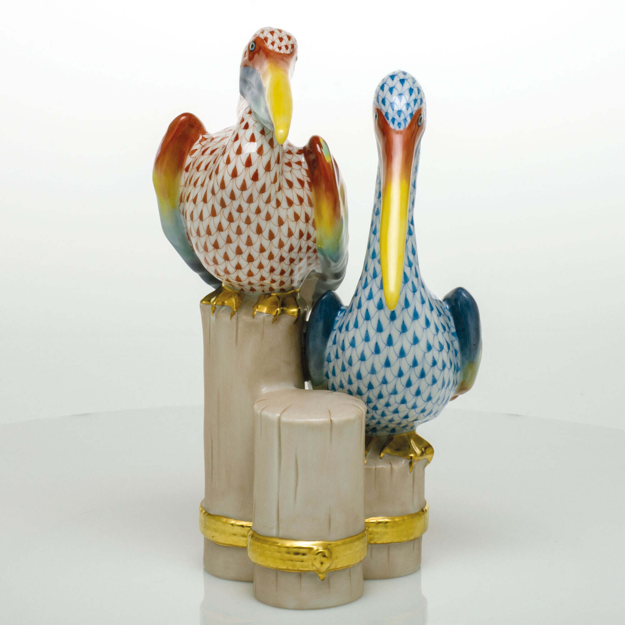 Herend Pelicans on Pier Figurine — additional view