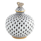 Herend Perfume Bottle Figurine porcelain figurine painted in the Black fishnet pattern