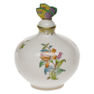 Hand-painted Herend Perfume with Butterfly Garnishment in fine porcelain, 4in W X 5in H, on a white background