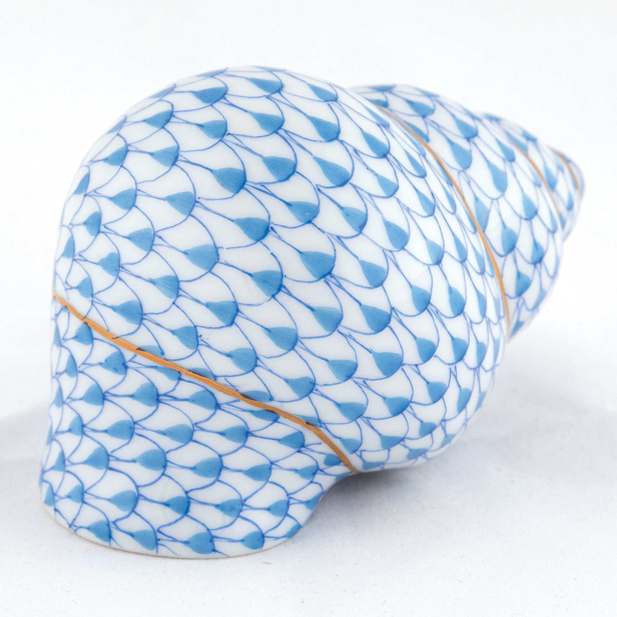 Herend Periwinkle Shell Figurine – Blue, alternate view