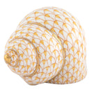 Herend Periwinkle Shell Figurine porcelain figurine painted in the Butterscotch fishnet pattern