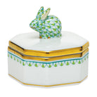 Petite Octagonal Box in hand-painted Key Lime porcelain by Herend of Hungary