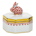 Petite Octagonal Box in hand-painted Rust porcelain by Herend of Hungary