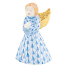 Herend Petite Praying Angel Figurine porcelain figurine painted in the Blue fishnet pattern