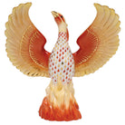 Hand-painted Herend Phoenix Figurine in fine porcelain, 5.75in L X 7.25in H, on a white background