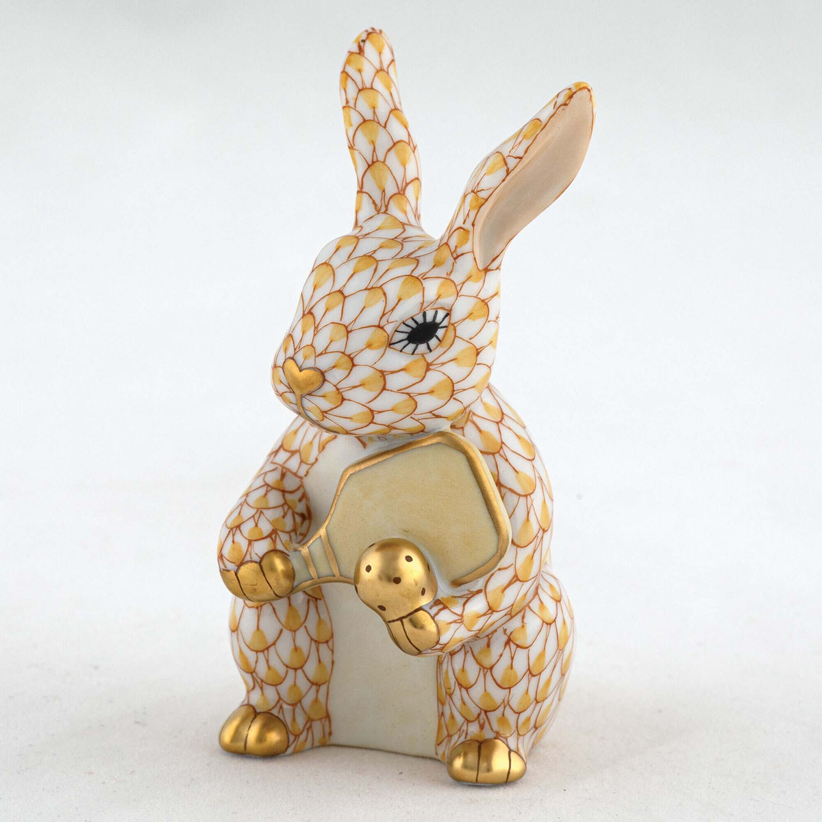 Herend Pickleball Bunny Figurine – Butterscotch, alternate view