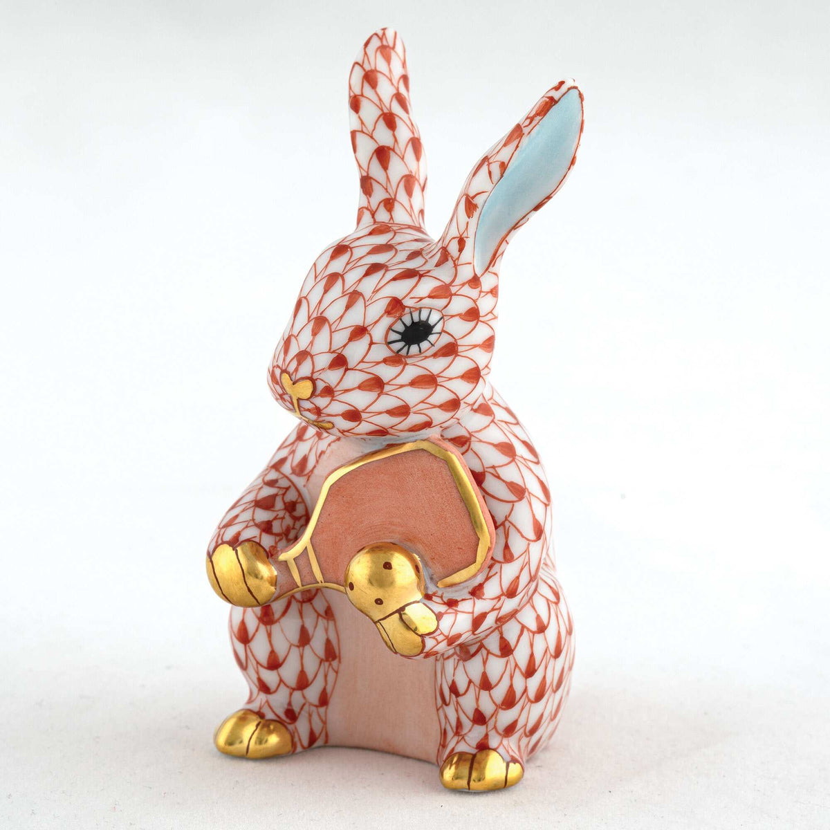 Herend Pickleball Bunny Figurine – Rust, alternate view