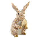 Pickleball Bunny Figurine in hand-painted Butterscotch porcelain by Herend of Hungary