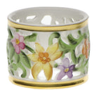 Hand-painted Herend Pierced Napkin Ring Garnishment in fine porcelain, 1.75in D, on a white background