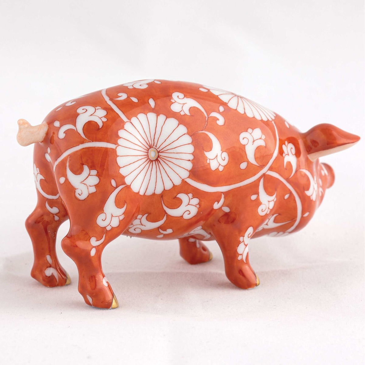 Herend Pig Figurine – Chrysanthemum, alternate view