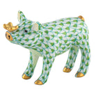 Pig with Butterfly Figurine in hand-painted Key Lime porcelain by Herend of Hungary