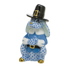 Herend Pilgrim Bunny Figurine porcelain figurine painted in the Blue fishnet pattern