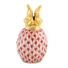Pineapple Place Card Holder in hand-painted Rust porcelain by Herend of Hungary