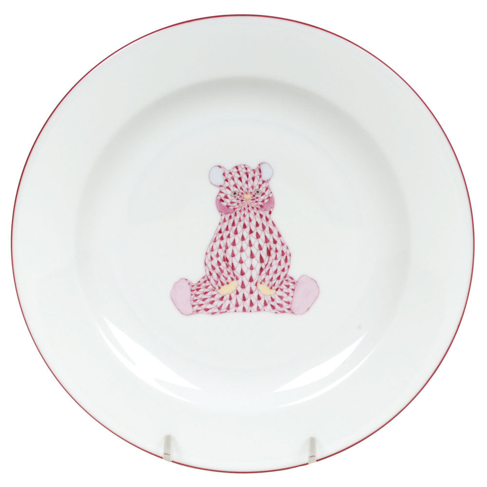 Plate in hand-painted Raspberry porcelain by Herend of Hungary