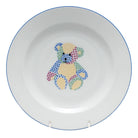 Hand-painted Herend Plate with Teddy Bear in fine porcelain, 8.25in D, on a white background