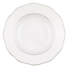 Hand-painted Herend Platinum Edge Rim Soup Plate Soup Plates & Rimmed Soup Bowl in fine porcelain, 8in D, on a white background