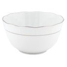 Hand-painted Herend Platinum Edge Round Bowl in fine porcelain, (3.5 PT) 7.5in D, on a white background