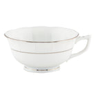 Hand-painted Herend Platinum Edge Tea Cup Cup & Saucer Set in fine porcelain, on a white background