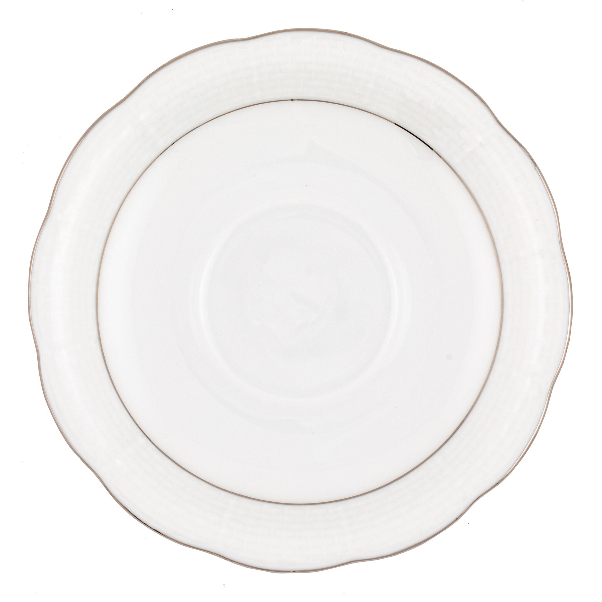 Hand-painted Herend Platinum Edge Tea Saucer Cup & Saucer Set in fine porcelain, 6in D, on a white background
