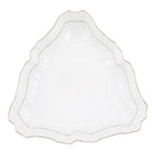 Hand-painted Herend Platinum Edge Triangle Dish in fine porcelain, 9.5in L, on a white background