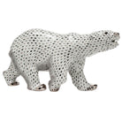 Hand-painted Herend Polar Bear Figurine in fine porcelain, 16in L X 7.75in H, on a white background