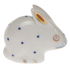 Herend Polka Dot Rabbit Figurine porcelain figurine painted in the Blue-White fishnet pattern