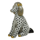 Black fishnet Poodle Figurine figurine, hand-painted Herend porcelain with 24k gold accents