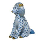 Herend Poodle Figurine porcelain figurine painted in the Blue fishnet pattern