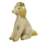 Herend Poodle Figurine porcelain figurine painted in the Butterscotch fishnet pattern