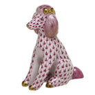 Poodle Figurine in hand-painted Raspberry porcelain by Herend of Hungary