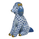 Sapphire fishnet Poodle Figurine figurine, hand-painted Herend porcelain with 24k gold accents