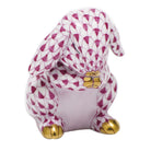 Praying Bunny Figurine in hand-painted Raspberry porcelain by Herend of Hungary