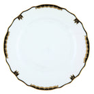 Hand-painted Herend Princess Victoria Black Dinner Plate in fine porcelain, 10.5in D, on a white background