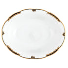 Hand-painted Herend Princess Victoria Black Oval Vegetable Dish Serving Bowl in fine porcelain, 10in L X 8in W, on a white background