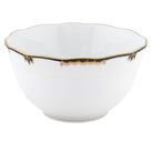 Hand-painted Herend Princess Victoria Black Round Bowl in fine porcelain, (3.5 PT) 7.5in D, on a white background