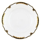 Hand-painted Herend Princess Victoria Black Salad Plate in fine porcelain, 7.5in D, on a white background