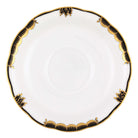 Hand-painted Herend Princess Victoria Black Tea Saucer Cup & Saucer Set in fine porcelain, 6in D, on a white background
