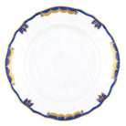 Hand-painted Herend Princess Victoria Blue Bread and Butter Plate in fine porcelain, 6in D, on a white background