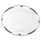 Hand-painted Herend Princess Victoria Blue Oval Vegetable Dish Serving Bowl in fine porcelain, 10in L X 8in W, on a white background