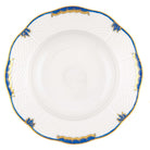 Hand-painted Herend Princess Victoria Blue Rim Soup Plate Soup Plates & Rimmed Soup Bowl in fine porcelain, 8in D, on a white background